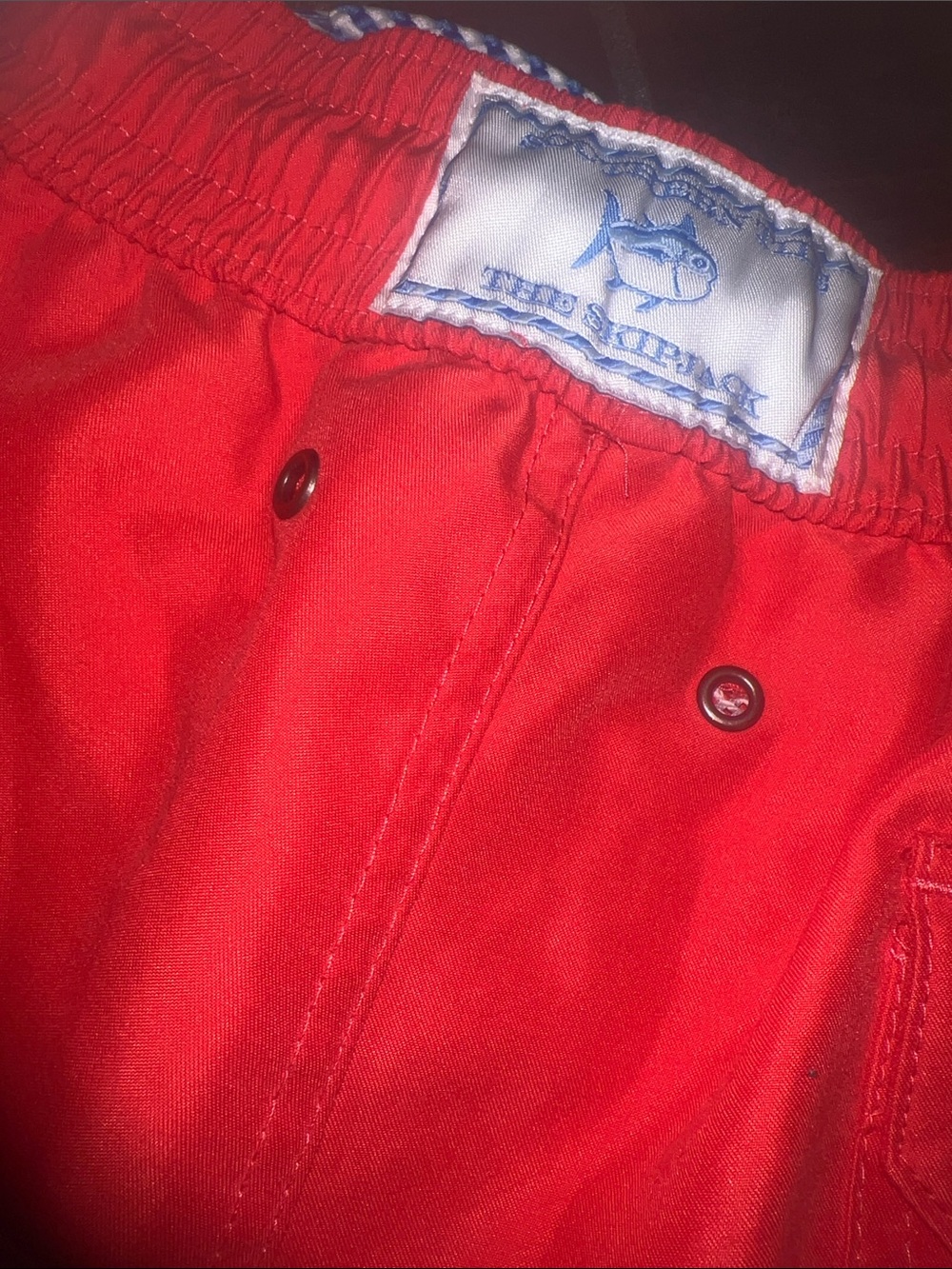 Southern Tide Men's Bright Red Swim Trunks with Rope Drawstring - Picture 5 of 8